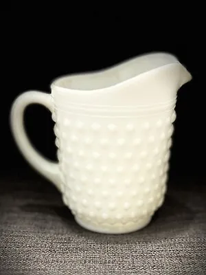 FENTON Hobnail Small Milk Glass Pitcher Vintage • $12