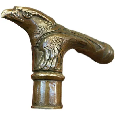 Victorian Old Bronze Hand Carved Eagle Statues Antique Cane Walking Stick Head • $19