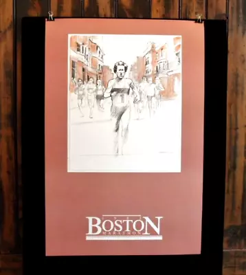 Orig./Scarce!! 1983 BOSTON MARATHON POSTER 24x16 *Bill Rodgers Artwork* • $79.97