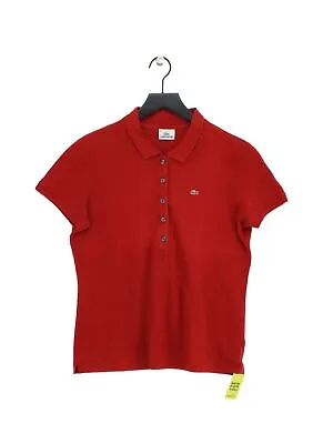 £12.90 • Buy Lacoste Women's Polo UK 20 Red Cotton With Elastane Short Sleeve Collared Basic