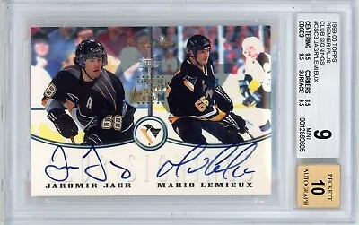 BGS 9 1999-00 Topps Premiere Mario Lemieux Jaromir Jagr Auto Autograph Club Sign • $2399.99