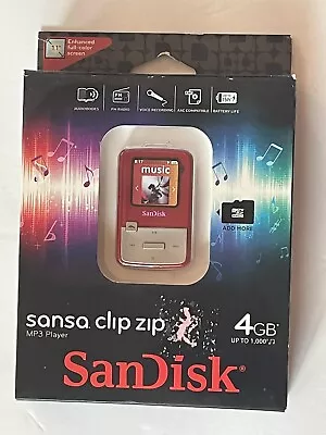 SanDisk Sansa Clip Zip 4 GB Digital Media Player MP 3 PLAYER In Red • $85