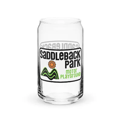 Saddleback Park Logo Moto Can-shaped Drinking Glass Vintage MX Motocross - NEW • $20