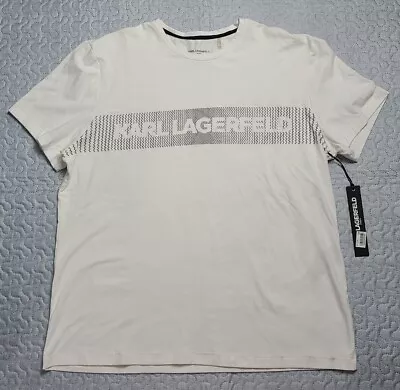 Karl Lagerfeld Mens XL Karl LAGERFELD Spellout Logo T-Shirt White New With Tags • $27.99