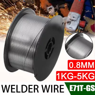 GASLESS STAINLESS STEEL MIG WELDING WIRE REEL SPOOL ROLL FLUX CORE 1-5KG 0.8mm • £4.50