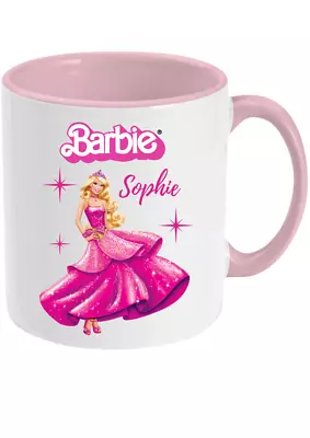 £9.99 • Buy Personalised Pink Barbie Princess Characters Birthday Mug