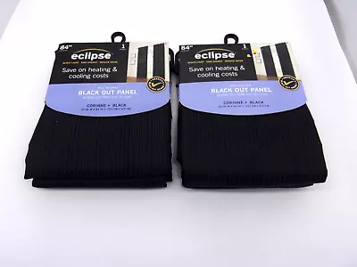 Eclipse Corinne Black Thermaback Blackout 2 Curtain Panel Set 42  X 84  • $9.74