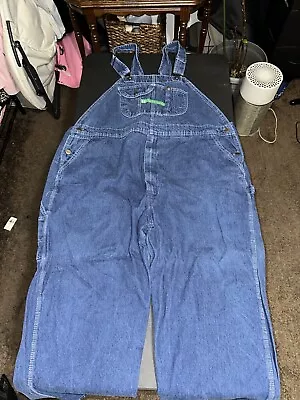 Key Imperial Bib Overalls Dark Blue Denim 48X30 Zip Fly 100% Cotton • $4.25