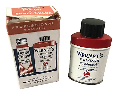 Vintage Antique Wernet's Denture Powder Sample Tin Can With Box And Contents • $9.74