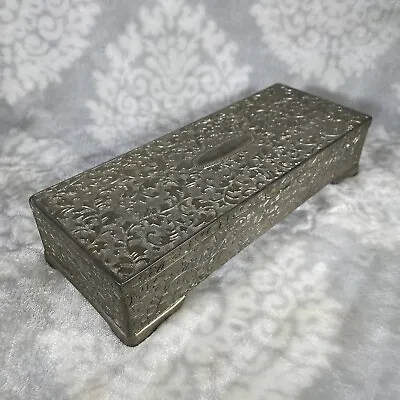 Vintage Silver Plated Heavy Jewelry Box (E1) • $48.75