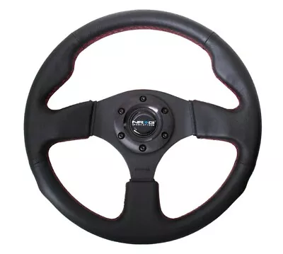 NRG Steering Wheel 320mm Race / Sport Type-R Black Leather Red Stitch • $117.55