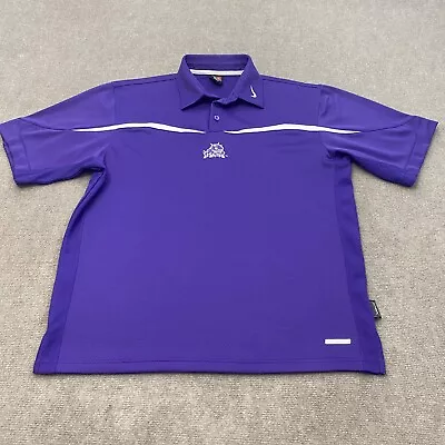 Vintage TCU Horned Frogs Polo Shirt Mens Medium Team Nike Dri-Fit NCAA Y2k • $22.45