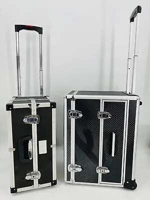 $274.99 • Buy Rolling Opi Nail Polish Cart Travel Trunk Case Suitcase Black Handle Lot Of 2 