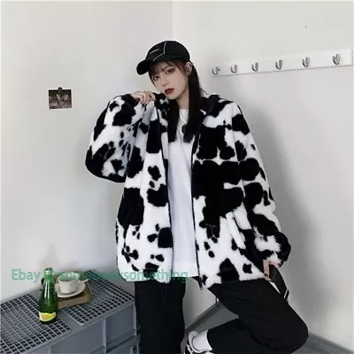 Korean Winter Coat Printed Loose Full Sleeve Jacket Vintage Warm Cotton Clothes • $86.72