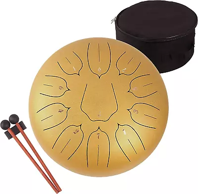 12 Inches 11 Notes Steel Tongue Drum Percussion Instrument -Handpan Drum With Ba • $78.99