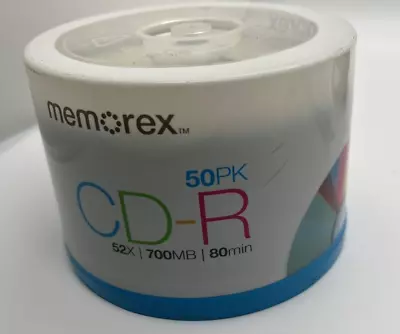 MEMOREX Music CD-R 50 PK Pack Spindle 52X 700MB 80min Blank CD New Sealed • $24.74