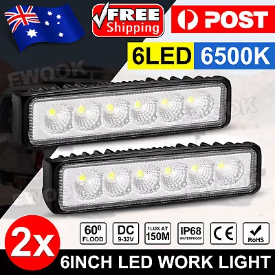 2pcs 12V 18W 6Inch LED Work Light Bar Flood Spot Lights Driving Lamp SUV OZ • $10.75