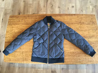 Eddie Bauer 1936 Skyliner Bomber Jacket Womens S Diamond Quilted Gray Goose Down • $39.99