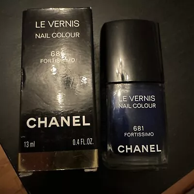 Chanel Le Vernis Fortissimo 681 Blue Metallic Nail Polish Limited Edition Used • £25