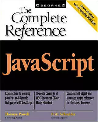 £3.79 • Buy Schneider, Fritz : JavaScript: The Complete Reference FREE Shipping, Save £s