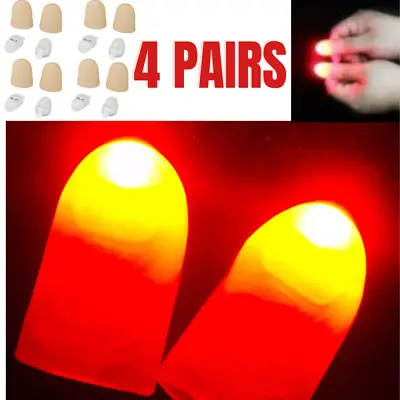 LED Finger Thumbs Light Red Color Magic Party Show Lamp Funny Set Of 8 • $18.99