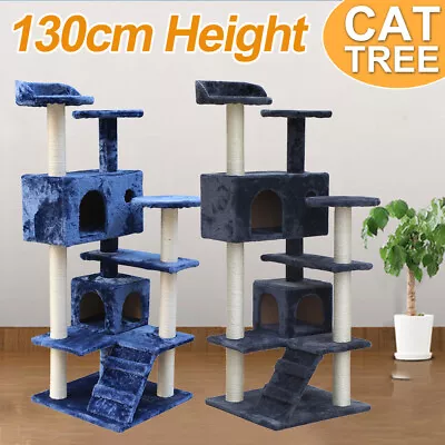 130cm Cat Tree Tower Scratching Post Large Cat Climb House Furniture • $62.78