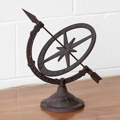 £32.99 • Buy Cast Iron Garden Sundial Ornament Armillary Ornate Rustic Antique Style Decor