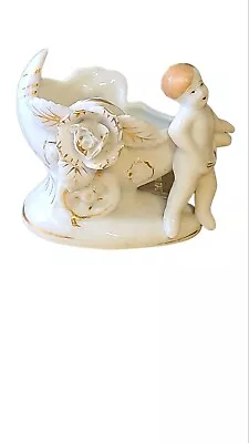 Vintage Japan Miniature Ceramic Cupid Cherub Planter • $14