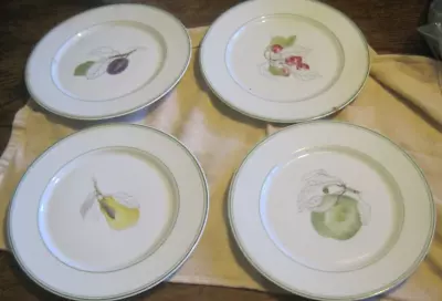 Block Spal WATERCOLOR LOT OF 4 BY Mary Lou Goertzen Fruit 8 Plates-MADE PORTUGAL • $29.99