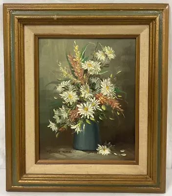 Vintage Robert Cox 15  X 13  Original Still Floral Flowers Vase Oil Painting • $3.25