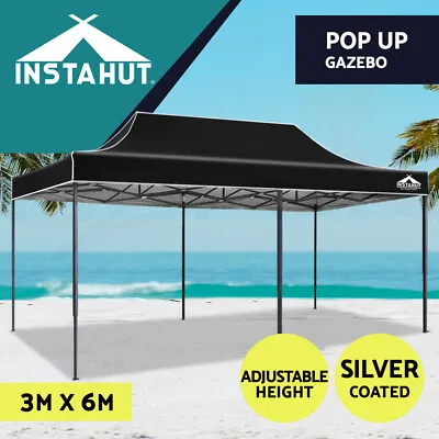 $219.95 • Buy Instahut Pop Up 3x6 Marquee Outdoor Tent Folding Wedding Tent Gazebos Black