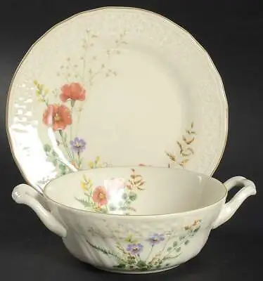 Mikasa Margaux Cream Soup Bowl & Bread Plate/Saucer Set 10031094 • $79.95