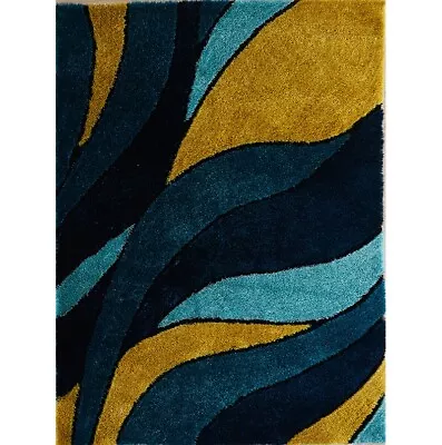 Soft Pile Hand Tufted Shag Area Rug Navy Blue • $56