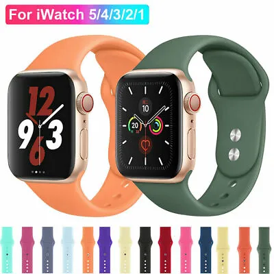 $8.79 • Buy Replacement Silicone Sport Band Strap 38mm-44mm For Apple Watch 4/3/2/5/6 IWatch