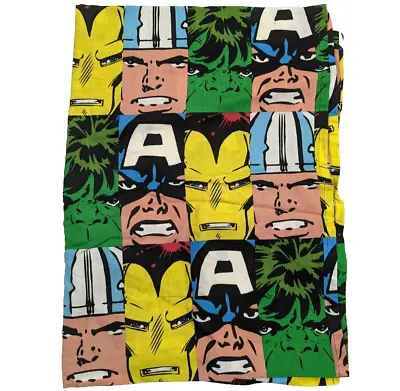 Marvel The Avengers Twin Flat Sheet 2012 Vintage Look Hulk Iron Man Thor • $7.99