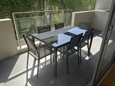 $200 • Buy ‘Malmo’ 7 Piece Outdoor Glass Dining Table Set