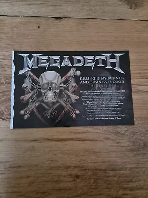 Tnewm77 Advert 5x8 Megadeth: 'killing Is My Business. & Business..' • £5.99