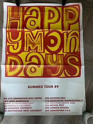 Happy Mondays Bummed 1989 Tour Poster Original Provensnce Hacienda. • £250