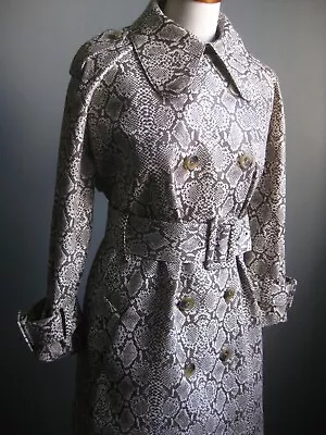 $593.56 • Buy ALEXA CHUNG LEATHER COAT TRENCH FAUX Snake Skin Mac 12 Rrp £515 Belt 