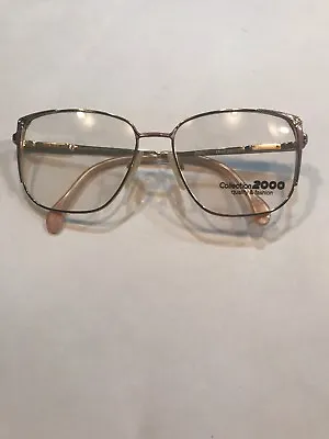 Vintage New W. German Collection2000 Eyeglass Frames Pink & Gold 50’s Glam Style • $32