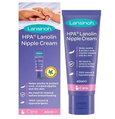 Lansinoh HPA Lanolin Nipple Cream 40ml Sore Nipples And Cracked Skin • £13