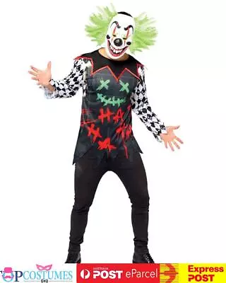 Mens Haha Scary Clown Killer Circus Halloween Horror Jester Costume Mask • $45