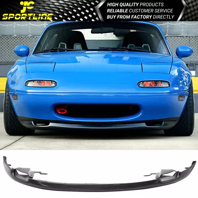 Fits 90-97 Mazda Miata MX5 OE PU Black Front Bumper Lip Spoiler Bodykit • $54.98