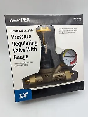 Apollo PEX APXPRV34WG 3/4” Pressure Regulating Valve With Gauge • $52.99