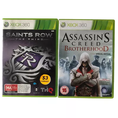 Saints Row The Third Assassin's Creed Brotherhood - Xbox 360 - Tested Working • $17.99