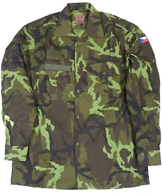 Large - Czech Army M95 Woodland Camo Combat Shirt Military Lightweight Jacket • $39.95