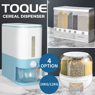 Toque Rice Storage Container Cereal Dispenser Grain Auto Dry Pet Food 10/12KG • $31.99