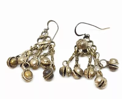 Vintage Sterling Silver 925 Signed Banjara Dangle Earrings Middle Eastern • $26