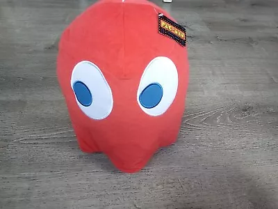 Pac Man Blinky Large Plush 12  Red Ghost Bandai Namco Video Arcade Game NEW • $19.99