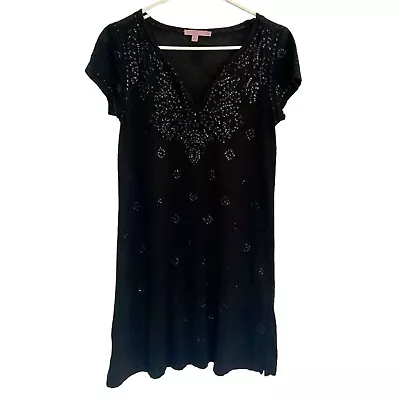  Calypso ST Barth Dress/ Cover Up With Sequins & Embroidery Black Size XS • $45